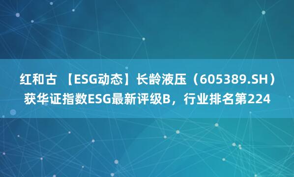 红和古 【ESG动态】长龄液压（605389.SH）获华证指数ESG最新评级B，行业排名第224