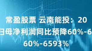 常盈股票 云南能投：2025年归母净利润同比预降60%-6593%